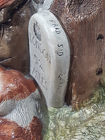 Vintage 1972 Naturecraft "Travellers Rest" No. 827 Hand Painted Stoneware Sculpture