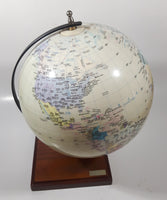 Chinese English Bilingual 8" World Globe Earth 11 1/2" Tall on Wood Base