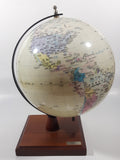 Chinese English Bilingual 8" World Globe Earth 11 1/2" Tall on Wood Base