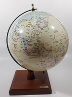 Chinese English Bilingual 8" World Globe Earth 11 1/2" Tall on Wood Base