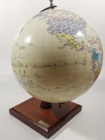 Chinese English Bilingual 8" World Globe Earth 11 1/2" Tall on Wood Base