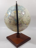 Chinese English Bilingual 8" World Globe Earth 11 1/2" Tall on Wood Base