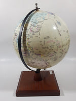 Chinese English Bilingual 8" World Globe Earth 11 1/2" Tall on Wood Base