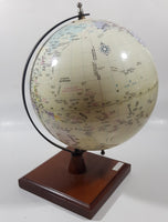Chinese English Bilingual 8" World Globe Earth 11 1/2" Tall on Wood Base