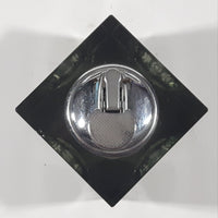 Vintage Cube Shaped Indented Sides Tinted Glass Table Top Gas Lighter 3 1/2" Tall Made in Japan