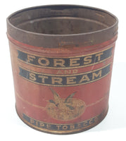 Antique Forest and Stream Pipe Tobacco Mallard Duck Themed Red 4 1/8" Tall 60 Cent Tin Metal Can