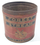 Antique Forest and Stream Pipe Tobacco Mallard Duck Themed Red 4 1/8" Tall 60 Cent Tin Metal Can
