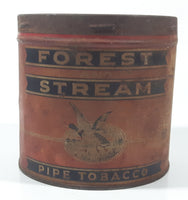 Antique Forest and Stream Pipe Tobacco Mallard Duck Themed Red 4 1/8" Tall 60 Cent Tin Metal Can