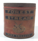 Antique Forest and Stream Pipe Tobacco Mallard Duck Themed Red 4 1/8" Tall 60 Cent Tin Metal Can