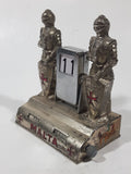 Rare Antique Malta Medieval Knights in Armor with Red Enamel Crosses Themed 4" Tall Perpetual Day Date Calendar Flipping Date