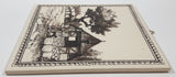 Vintage Rolde Netherlands Brown and White 6" x 6" Ceramic Tile Trivet