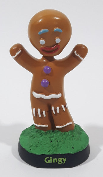 2012 DreamWorks Animation Universal Studios Shrek 4-D Gingy Character 3" Tall Mini Bobble Head Figurine