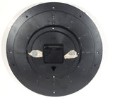 1991 Terry McLean Wolf Themed Painting 11 1/2" Round Faux Wood and Plastic Brass Wall Clock