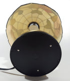 Vintage Plastic Stained Glass Hand Painted Flower Themed 14" Tall Table Lamp Light