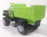 Tonka Dump Truck Bright Green Pressed Steel and Plastic Die Cast Toy Car Vehicle 3721 Made in Macau