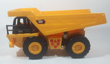 1990s Toy State CAT Caterpillar Dump Truck 12" Long Yellow Lights and Sound Plastic Toy Car Vehicle