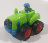 Blue Suited Driver In Green Tractor Plastic Toy Car Vehicle