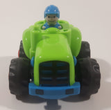 Blue Suited Driver In Green Tractor Plastic Toy Car Vehicle