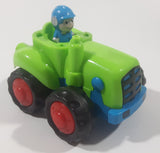 Blue Suited Driver In Green Tractor Plastic Toy Car Vehicle