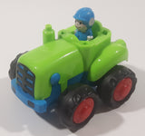 Blue Suited Driver In Green Tractor Plastic Toy Car Vehicle
