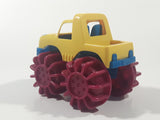 Battat Monster Minis Monster Truck with Flame Texture 4 3/4" Long Yellow Blue and Magenta Plastic Toy Car Vehicle