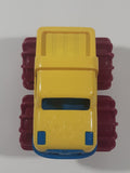 Battat Monster Minis Monster Truck with Flame Texture 4 3/4" Long Yellow Blue and Magenta Plastic Toy Car Vehicle