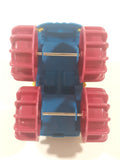 Battat Monster Minis Monster Truck with Flame Texture 4 3/4" Long Yellow Blue and Magenta Plastic Toy Car Vehicle