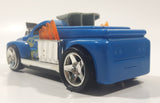 2002 Mattel Hot Wheels Dragster Truck Blue 5 1/2" Long Plastic Die Cast Toy Car Vehicle Lights and Sound Moving Car and Moving Flames