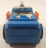 2002 Mattel Hot Wheels Dragster Truck Blue 5 1/2" Long Plastic Die Cast Toy Car Vehicle Lights and Sound Moving Car and Moving Flames