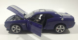2014 Welly No. 24049 Dodge Challenger SRT White Purple with Silver Stripes 7 1/2" Long Die Cast Toy Car Vehicle with Opening Doors and Hood