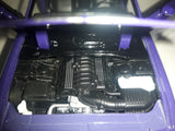 2014 Welly No. 24049 Dodge Challenger SRT White Purple with Silver Stripes 7 1/2" Long Die Cast Toy Car Vehicle with Opening Doors and Hood