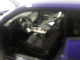 2014 Welly No. 24049 Dodge Challenger SRT White Purple with Silver Stripes 7 1/2" Long Die Cast Toy Car Vehicle with Opening Doors and Hood