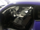 2014 Welly No. 24049 Dodge Challenger SRT White Purple with Silver Stripes 7 1/2" Long Die Cast Toy Car Vehicle with Opening Doors and Hood