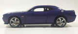 2014 Welly No. 24049 Dodge Challenger SRT White Purple with Silver Stripes 7 1/2" Long Die Cast Toy Car Vehicle with Opening Doors and Hood