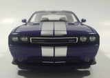 2014 Welly No. 24049 Dodge Challenger SRT White Purple with Silver Stripes 7 1/2" Long Die Cast Toy Car Vehicle with Opening Doors and Hood