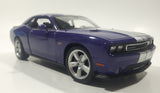 2014 Welly No. 24049 Dodge Challenger SRT White Purple with Silver Stripes 7 1/2" Long Die Cast Toy Car Vehicle with Opening Doors and Hood