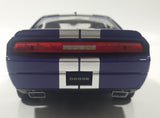 2014 Welly No. 24049 Dodge Challenger SRT White Purple with Silver Stripes 7 1/2" Long Die Cast Toy Car Vehicle with Opening Doors and Hood