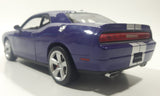 2014 Welly No. 24049 Dodge Challenger SRT White Purple with Silver Stripes 7 1/2" Long Die Cast Toy Car Vehicle with Opening Doors and Hood