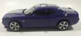 2014 Welly No. 24049 Dodge Challenger SRT White Purple with Silver Stripes 7 1/2" Long Die Cast Toy Car Vehicle with Opening Doors and Hood