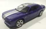 2014 Welly No. 24049 Dodge Challenger SRT White Purple with Silver Stripes 7 1/2" Long Die Cast Toy Car Vehicle with Opening Doors and Hood