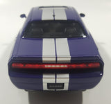 2014 Welly No. 24049 Dodge Challenger SRT White Purple with Silver Stripes 7 1/2" Long Die Cast Toy Car Vehicle with Opening Doors and Hood