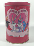1990 Brach's Warner Bros. Looney Tunes Bugs Bunny & Friends Bunny Be My Valentine Tunnel Of Love Pink 6 1/4" Tall Tin Metal Can
