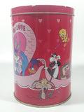 1990 Brach's Warner Bros. Looney Tunes Bugs Bunny & Friends Bunny Be My Valentine Tunnel Of Love Pink 6 1/4" Tall Tin Metal Can