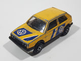Vintage Majorette No. 235 VW Golf GTI Yellow 1/56 Scale Die Cast Toy Car Vehicle with Opening Rear Hatch