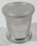Vintage Sailboat Themed 2 5/8" Tall Embossed Aluminum Metal Expandable and Collapsible Travel Drink Cup with Lid