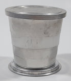 Vintage Sailboat Themed 2 5/8" Tall Embossed Aluminum Metal Expandable and Collapsible Travel Drink Cup with Lid