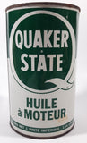 Vintage Quaker State S.A.E. 20 - 20W Motor Oil 1 Imperial Quart 1.14 Litres Metal Can FULL Burlington, Ontario