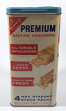 Vintage 1960s Nabisco Premium Saltine Crackers 9 1/2" Tall Tin Metal Container