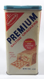 Vintage 1960s Nabisco Premium Saltine Crackers 9 1/2" Tall Tin Metal Container