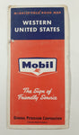 Vintage c. 1951 General Petroleum Corporation Mobil Western United States "The Sign of Friendly Service" Miracle-Fold Road Map